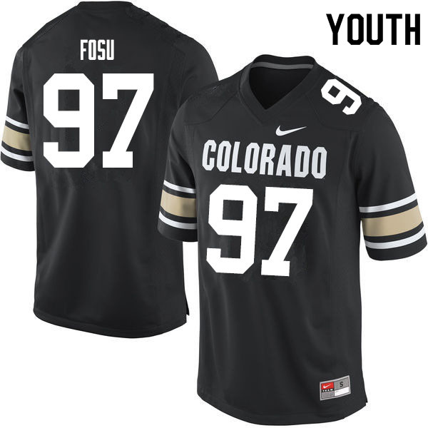 Youth #97 Paulison Fosu Colorado Buffaloes College Football Jerseys Sale-Home Black